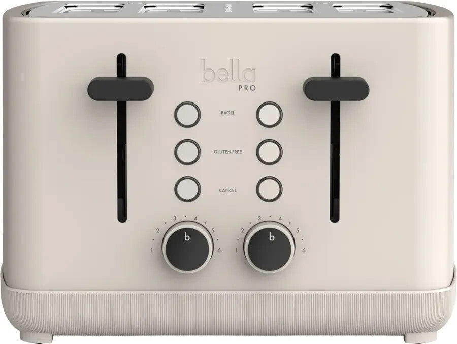 Brand New Sealed bella PRO - 4-Slice Toaster with Extra Wide Slots - Oatmilk